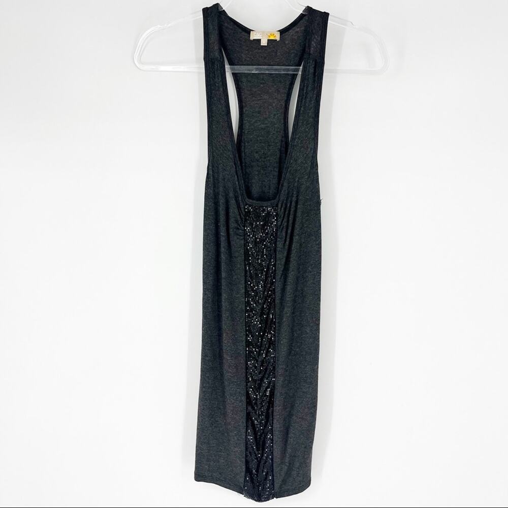 C&C California Tunic Tank with Sequins Charcoal Grey Size S